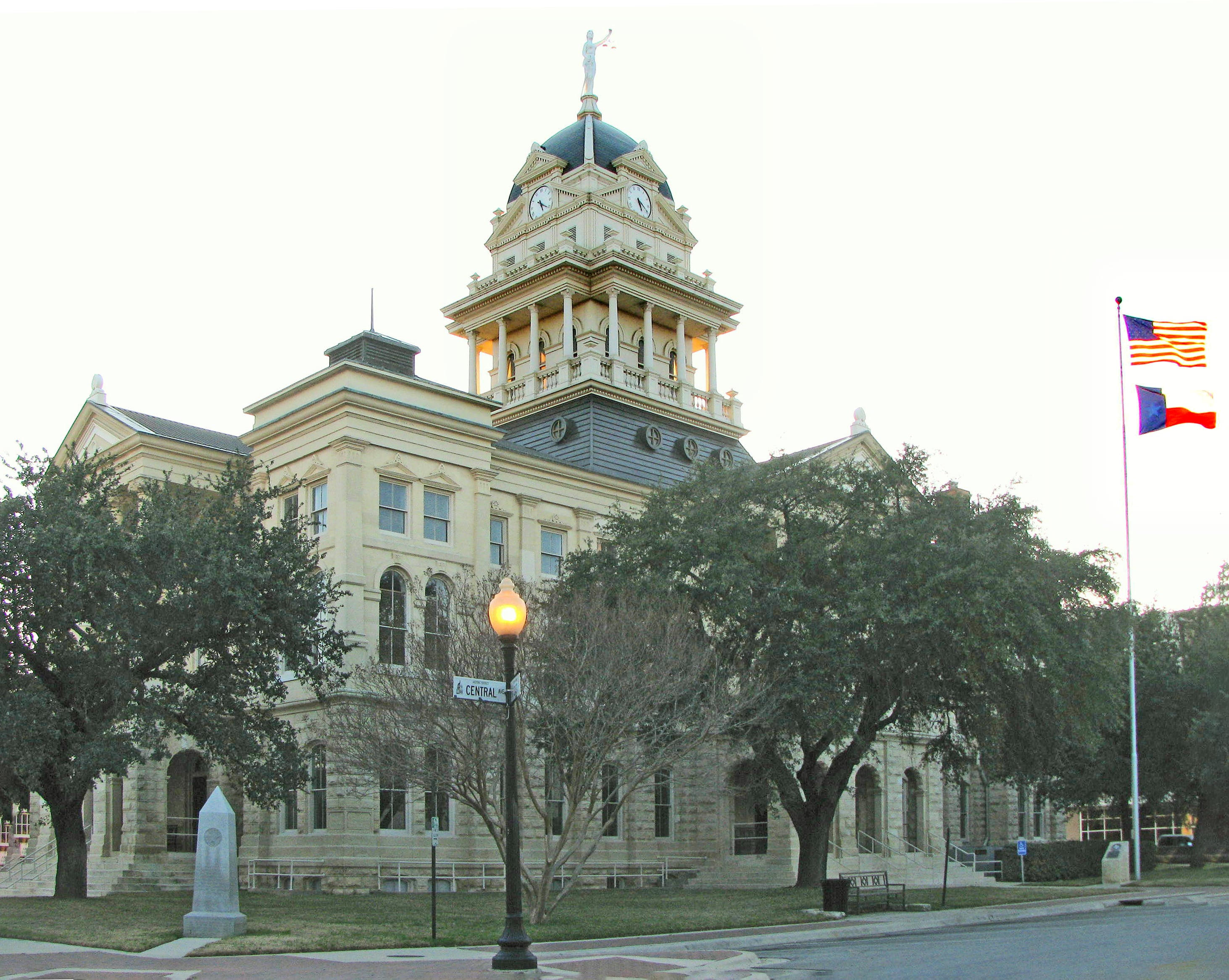The historic Bell County Courthouse in downtown Belton, Texas
